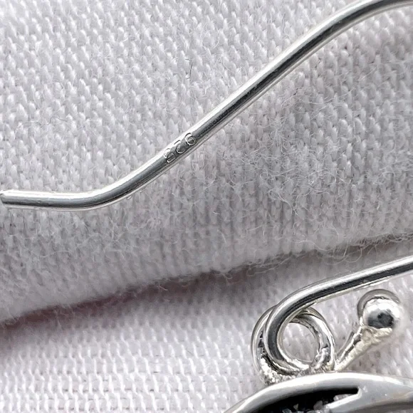 Genuine Blue Topaz .925 Sterling Silver Moon and Sun Earrings - Picture 12 of 14